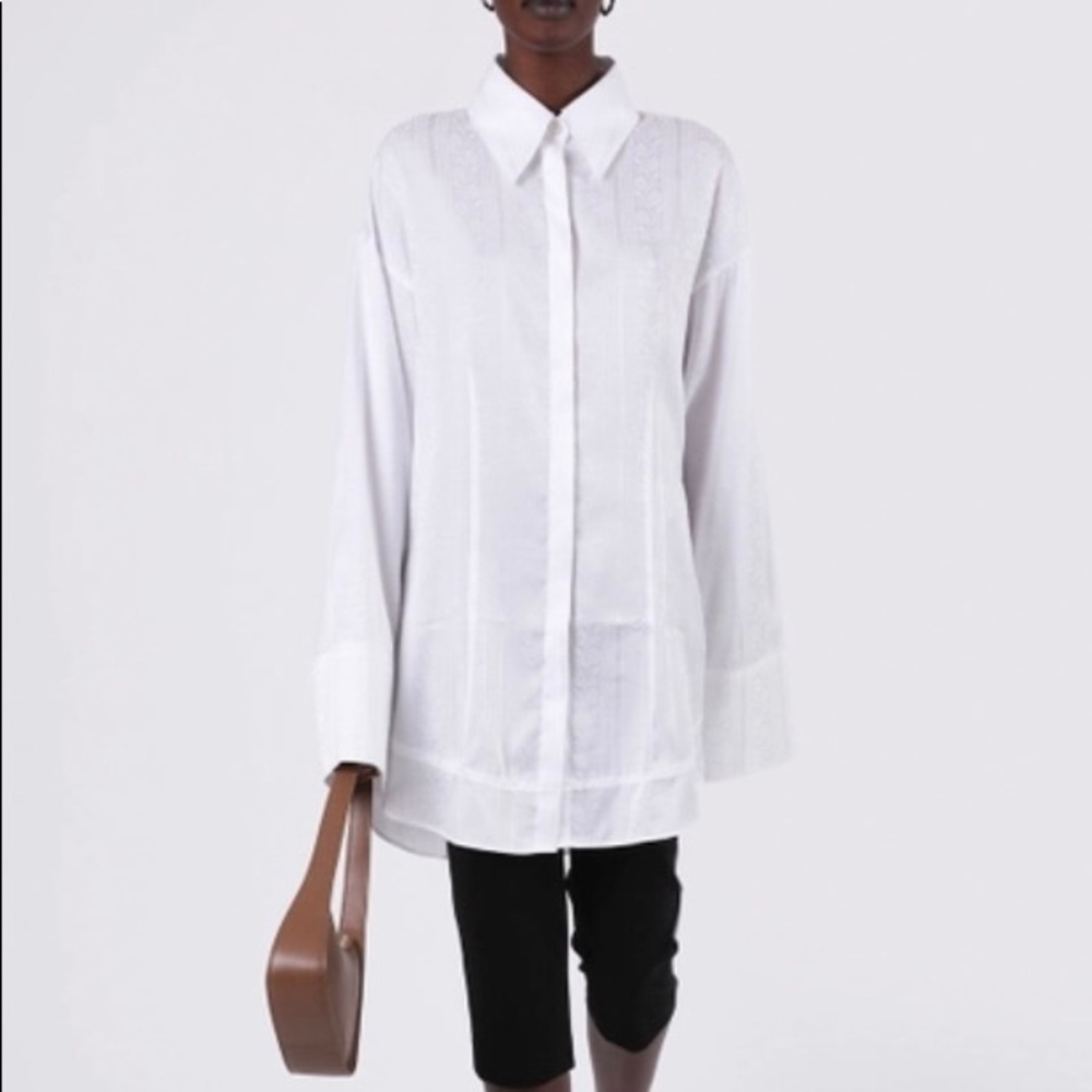 ACNE STUDIOS Satin Floral Stripe Shirt